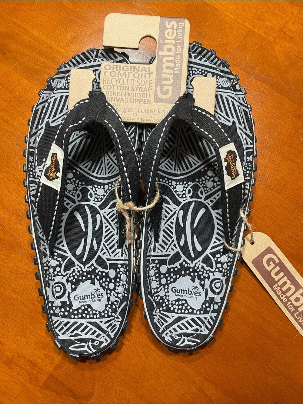 Men's Gumbies Islander Black Graphic Flip-Flops - Casual Sandals